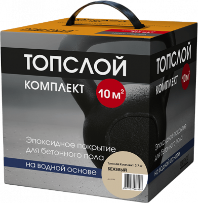 Эпоксидное покрытие для бетонного пола на водной основе Perfekta Топслой Комплект, Бежевый, 2,7 кг