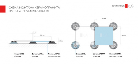 Регулируемая опора Level PRO, 315-530 мм